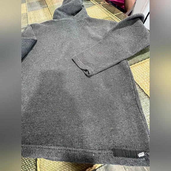 Vans Dark Gray Hoodie with Buttoned Neckline - Picture 8 of 9
